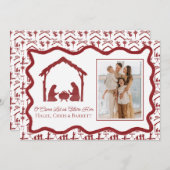 クリスマスの降誕祭の挨拶, 休日の家族写真 シーズンカード (正面/裏面)