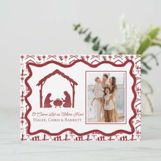 クリスマスの降誕祭の挨拶, 休日の家族写真 シーズンカード (スタンド正面)