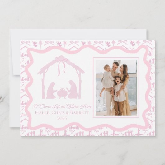 クリスマスの降誕祭の挨拶, 休日の家族写真 シーズンカード (正面)