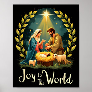 クリスマスの降誕、キリスト教のイエスの生誕の喜びを ポスター