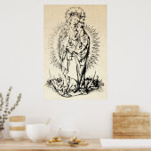 クリスマスの降誕 マドンナと子供  聖母マリア ポスター (キッチン)