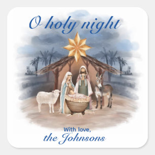 クリスマスの降誕 "O holy night" スクエアシール