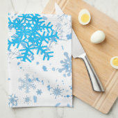 クリスマスの降雪 キッチンタオル (四つ折り)
