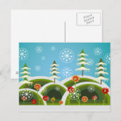 クリスマスの降雪 シーズンポストカード (正面/裏面)