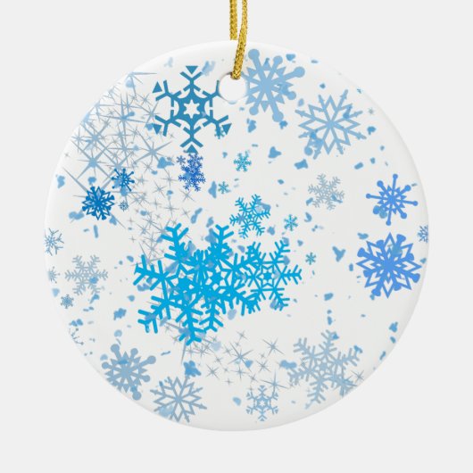 クリスマスの降雪 セラミックオーナメント (正面)