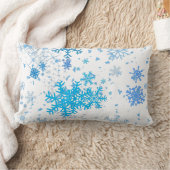 クリスマスの降雪 ランバークッション (ブランケット)
