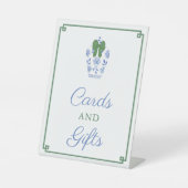 クリスマスの陳腐な赤ちゃんシャワーカードとプレゼント 台座サイン (正面)