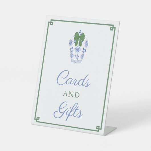 クリスマスの陳腐な赤ちゃんシャワーカードとプレゼント 台座サイン (正面)