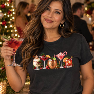 クリスマスの陽気なカクテル トライブレンドTシャツ