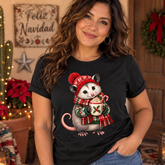 クリスマスの陽気なポッサム トライブレンドTシャツ