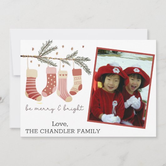クリスマスの陽気な写真 シーズンカード (正面)