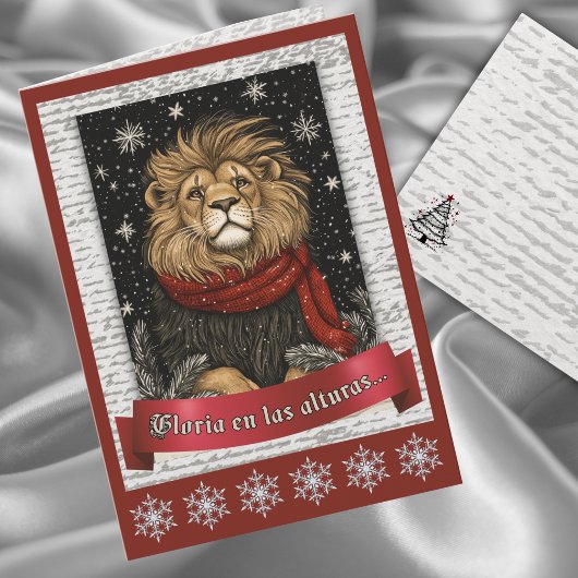クリスマスの雄大なライオン シーズンカード