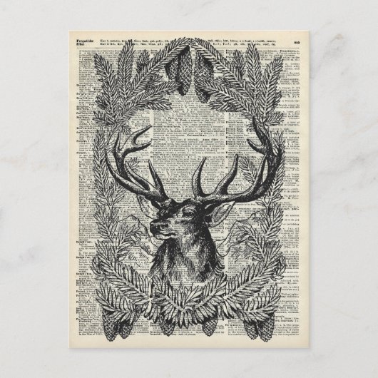 クリスマスの雄鹿 シーズンポストカード (正面)