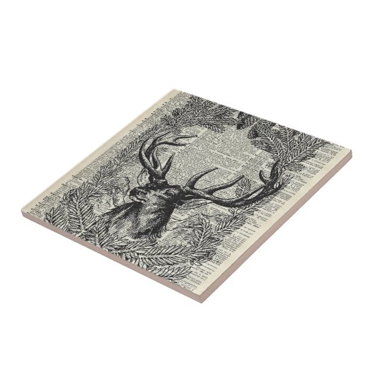 クリスマスの雄鹿 タイル (側面)