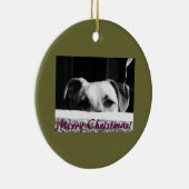 クリスマスの雑種犬 セラミックオーナメント (右)