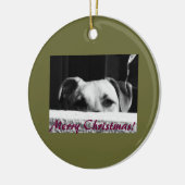 クリスマスの雑種犬 セラミックオーナメント (左)