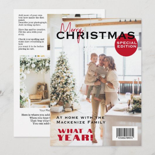 クリスマスの雑誌表紙をカスタマイズ シーズンカード (正面/裏面)