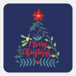 クリスマスの離れ葉 スクエアシール