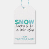 クリスマスの雪あなたのクラスの子供たちに喜ぶ ギフトタグ (正面)