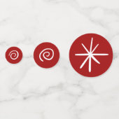 クリスマスの雪が渦巻き、赤いパーティー コンフェッティ (正面)