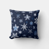 クリスマスの雪が青 クッション (正面)