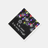 クリスマスの雪が黒 スタンダードカクテルナプキン (角)