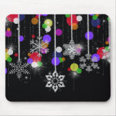 クリスマスの雪が黒 マウスパッド (正面)