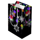 クリスマスの雪が黒 ミディアムペーパーバッグ (裏面アングル)