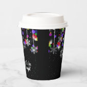 クリスマスの雪が黒 紙コップ (左)