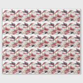 クリスマスの雪だるまおよびサンタおよび子供 ラッピングペーパー (フラット)