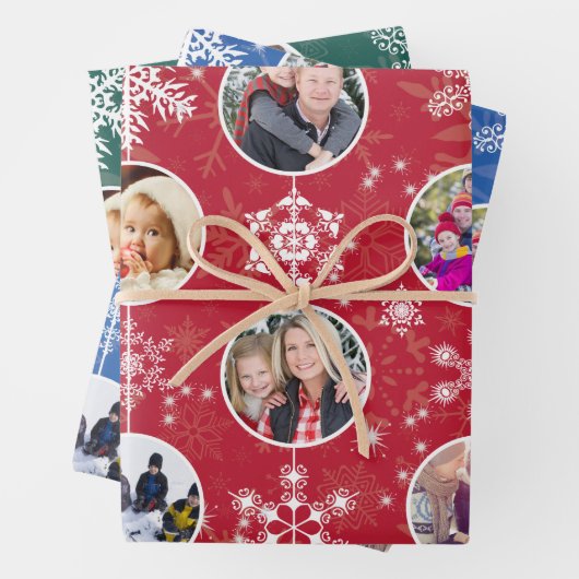 クリスマスの雪だるまお気に入りのき家族の写真10枚 ラッピングペーパーシート (インサイチュ)