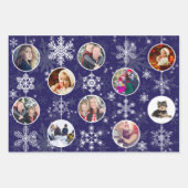 クリスマスの雪だるまお気に入りのき家族の写真10枚 ラッピングペーパーシート (正面3)