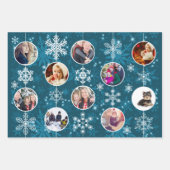 クリスマスの雪だるまお気に入りのき家族の写真10枚 ラッピングペーパーシート (正面2)