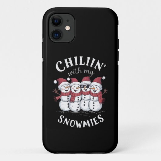 クリスマスの雪だるまがスノーミーとくつろいでいるよ ギフト Case-Mate iPhoneケース (裏面)