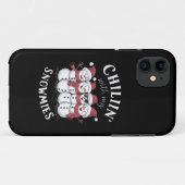 クリスマスの雪だるまがスノーミーとくつろいでいるよ ギフト Case-Mate iPhoneケース (裏面(横))