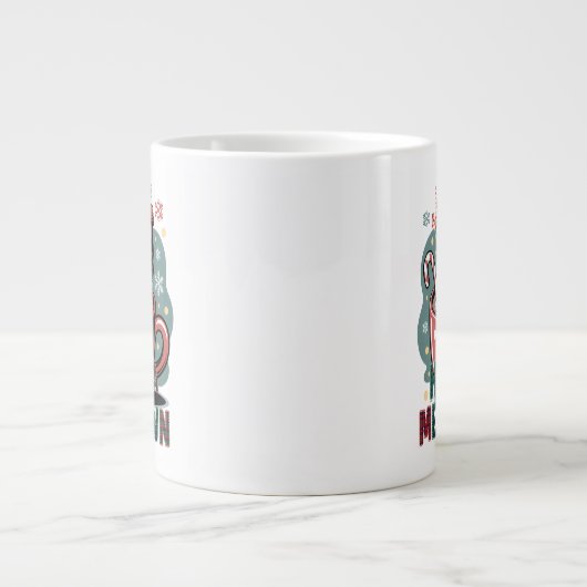 クリスマスの雪だるまが大変! ジャンボコーヒーマグカップ (正面)