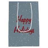 クリスマスの雪だるまが子鹿を抱く ミディアムペーパーバッグ (裏面)