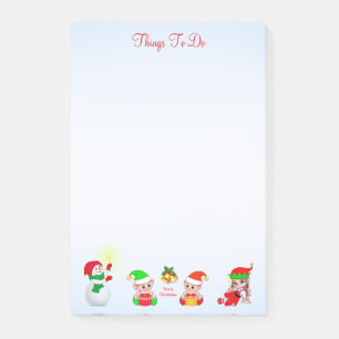 クリスマスの雪だるまと妖精のやることリスト ポストイットメモ ポストイット