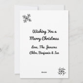 クリスマスの雪だるまと木 | 色を塗って  シーズンカード (裏面)