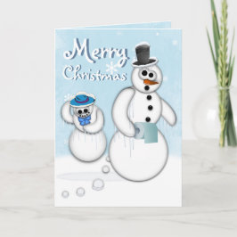 クリスマスの雪だるまのウンチカード シーズンカード