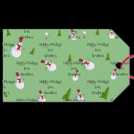 クリスマスの雪だるまのオーダーメイドギフトタグ ギフトタグ