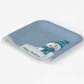 クリスマスの雪だるまのサイン付き ペーパープレート (傾斜あり)