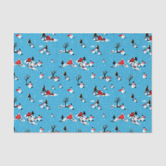 クリスマスの雪だるまのティッシュペーパー 薄葉紙