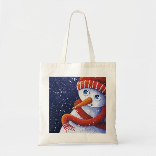 クリスマスの雪だるまのバッグ トートバッグ (正面)