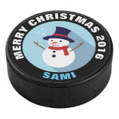 クリスマスの雪だるまのホッケー・パック アイスホッケーパック (3/4)