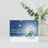 クリスマスの雪だるまのホリデー ポストカード (スタンド正面)