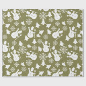 クリスマスの雪だるまのヴィンテージのギフトの包装紙 ラッピングペーパー (フラット)