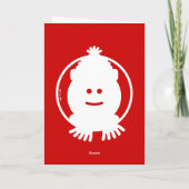 クリスマスの雪だるまの具象 シーズンカード (裏面)