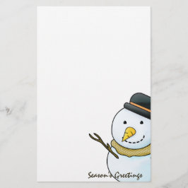 クリスマスの雪だるまの文房具 便箋