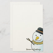 クリスマスの雪だるまの文房具 便箋 (正面/裏面)